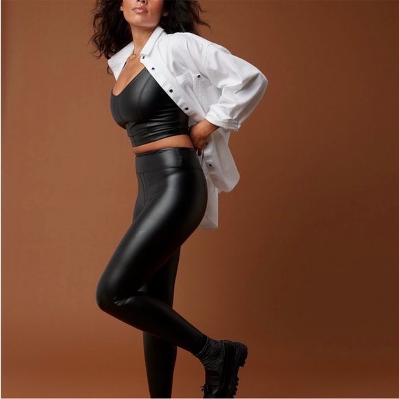 aerie Pants - Aerie Offline Real Luxe Black Faux Leather Leggings NWT